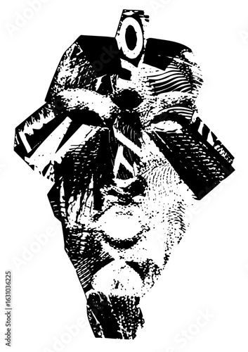 Vector Abstract portrait of a man with geometric shapes