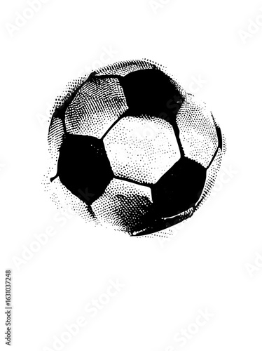 Vector soccer ball with halftone texture.