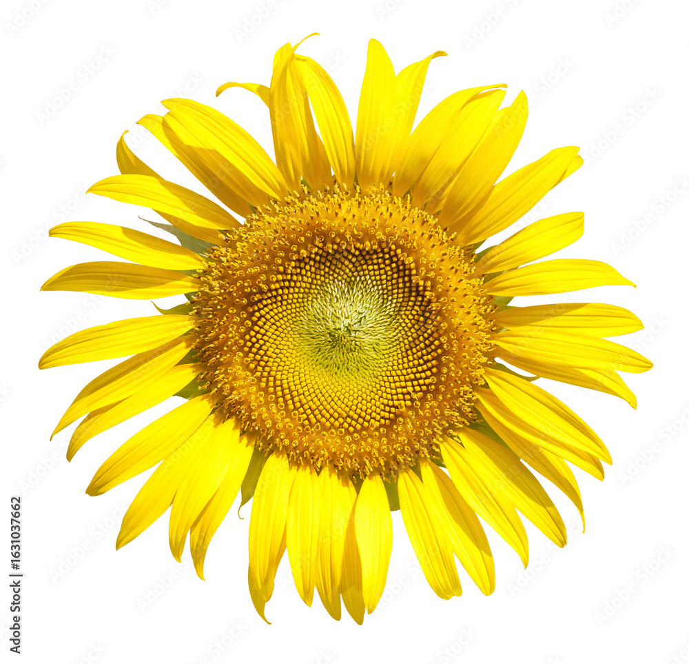 Fototapeta premium A Blooming Sunflower flower cut out of background