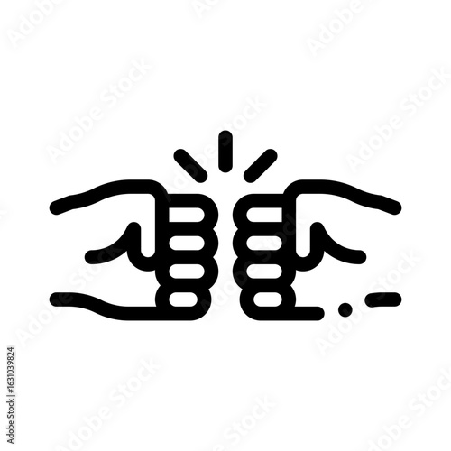 clenched fist line icon