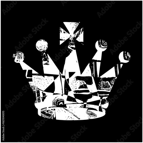 Vector Geometric crown with abstract shapes.