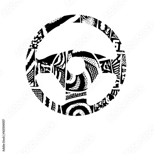 Vector Abstract gorilla portrait within a circular .