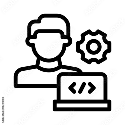 web development line icon