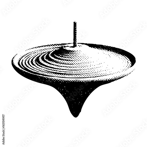 Vector Detailed of a spinning top with concentric rings.