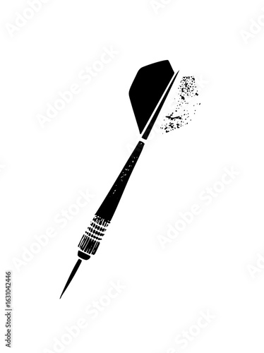 Vector Black dart with shattered impact effect.