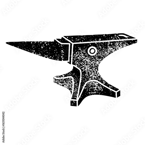 Vector Black silhouette of a traditional blacksmith anvil .