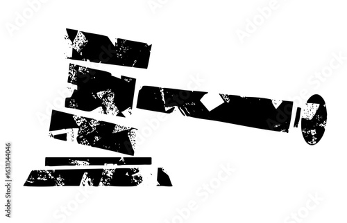 Vector Abstract fragmented bolt with distressed texture.