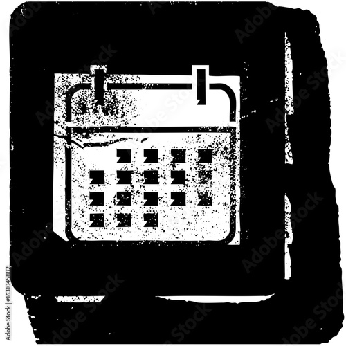 Vector Distressed calendar displays a monthly grid.
