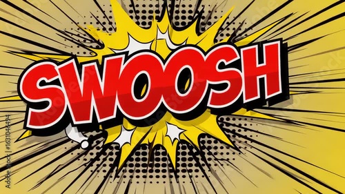 Vector illustration of a fun pop art explosion sticker with comic book text