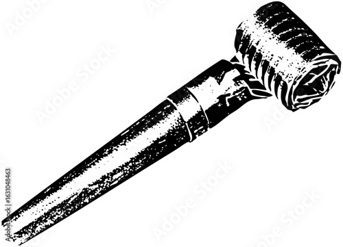 Vector Detailed of a vintage smoking pipe with textured details.