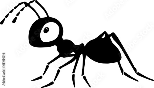 ant logo vector silhouette illustration, vector illustration of ant logo icon design, vector of a black silhouette ant, black ant silhouette isolated on white background.