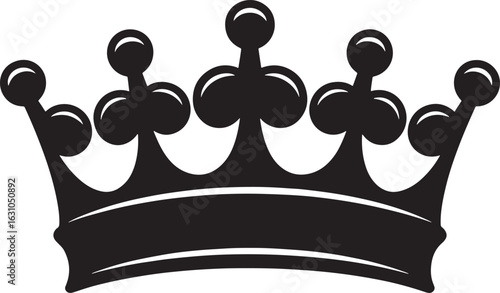 Classic black silhouette of a royal crown with ornate details