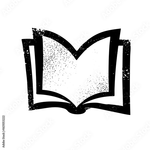 Vector Open book with a rough sketched style.