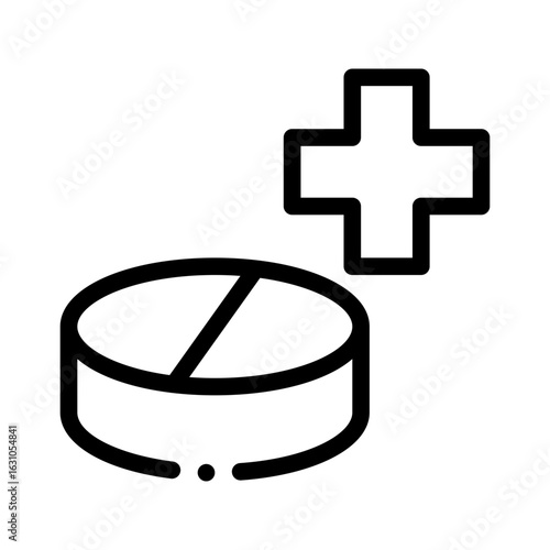 medical cross line icon