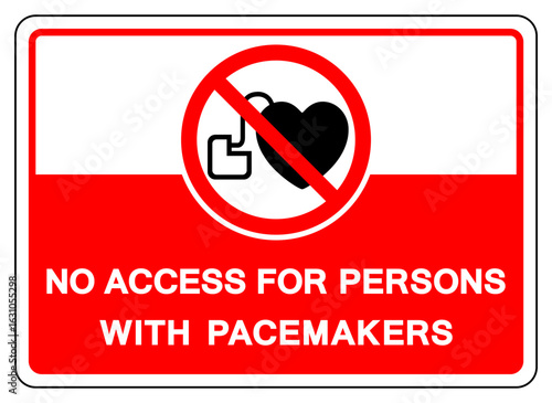 No Access For Persons With Pacemakers Symbol Sign, Vector Illustration, Isolate On White Background Label .EPS10