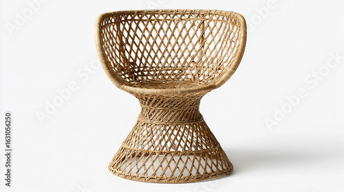 Wicker Chair Modern Design Seating Interior Decor Minimalist Style Organic Handmade Furniture Cozy Craftsmanship Casual Aesthetic Unique Statement 