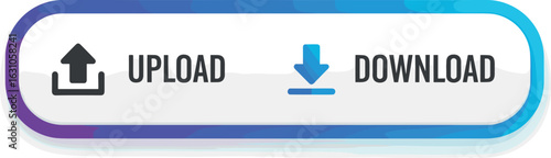 download and upload button. colorful modern buttons for app, website, ui