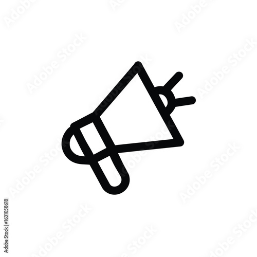 Black Line Drawing of Isolated Megaphone With Transparent Background Icon Design