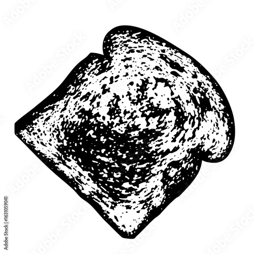Vector Detailed of a toasted bread slice.