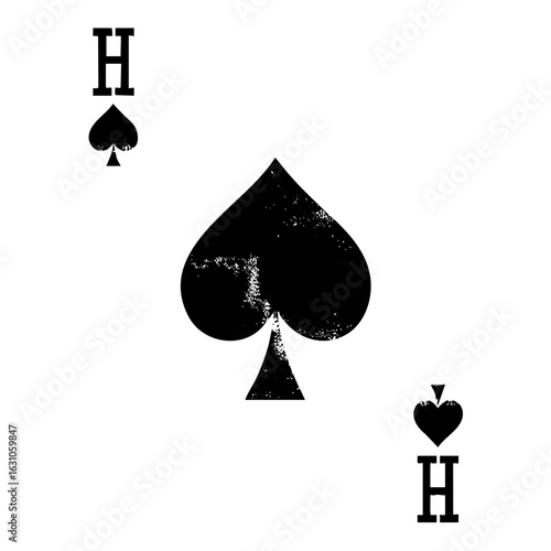 Vector Black Spade Playing Card with Lettering