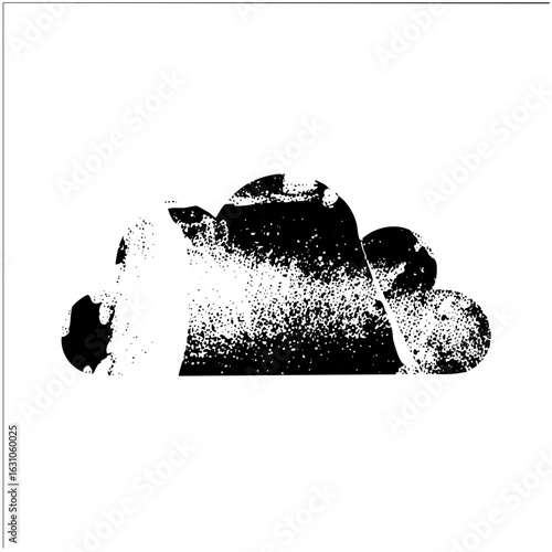 Vector Abstract black shapes create a dynamic cloud .
