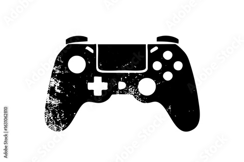 Vector Black gamepad with distressed texture