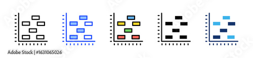 Gantt Chart Icon Collection With Multiple Styles
