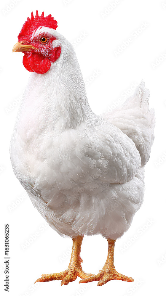 Fototapeta premium White hen, full body view
