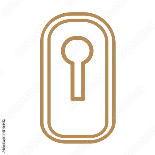Egyptian Cartouche Shape With Golden Outline On Transparent Background
