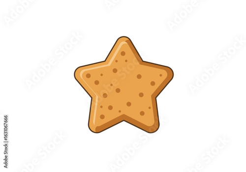 A cute cartoon star-shaped cookie icon, a simple symbol of sweet snacks, treats, and happy baking moments.