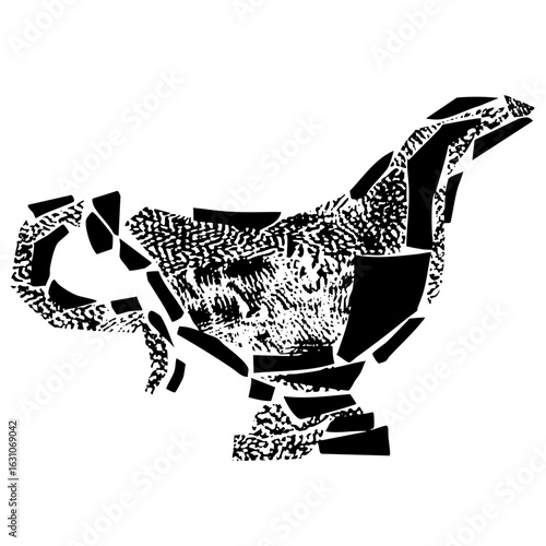 Vector Geometric dinosaur depicts a powerful prehistoric creature.