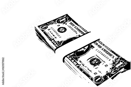 Vector Stacked currency with detailed ornamentation.