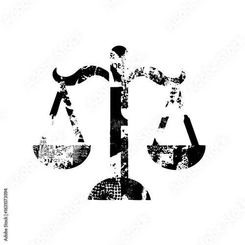 Vector Distressed Scales of Justice