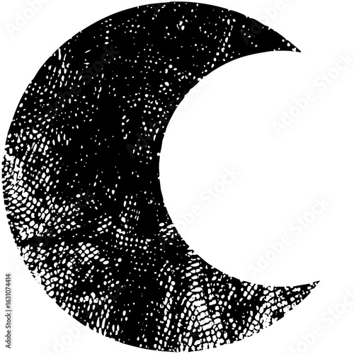 Vector Detailed moon with speckled texture.