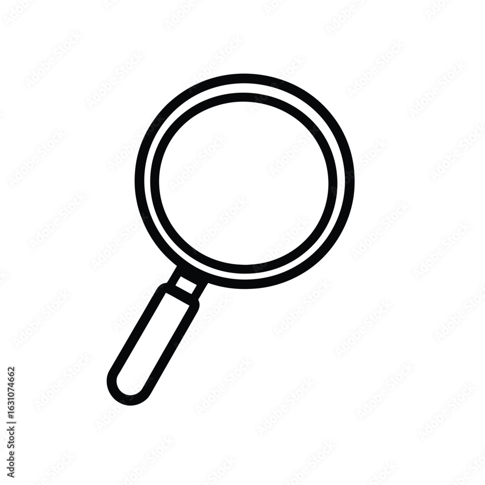 Isolated Magnifying Glass Outline Icon with White Transparent Background Design Isolated Magnifying Glass Outline Icon with White Transparent Background Design