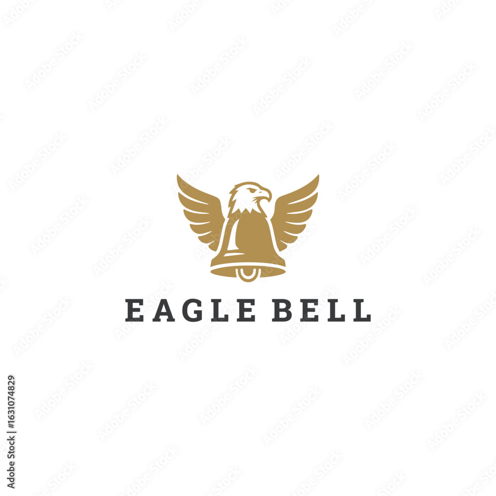 Fototapeta premium Eagle bell logo vector icon illustration