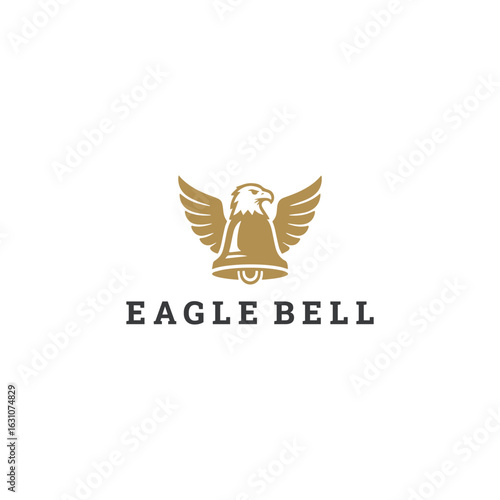 Eagle bell logo vector icon illustration