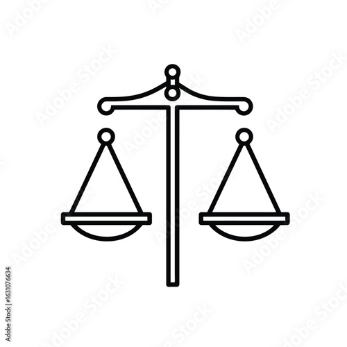 Justice Balance Line Icon, Law Symbol, Simple Design on Transparent Background