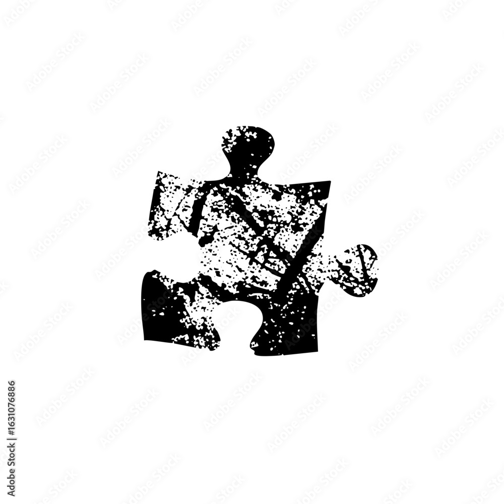 Fototapeta premium Vector Distressed single puzzle piece .