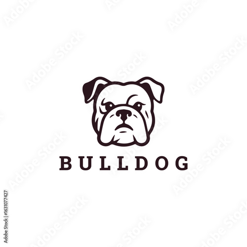 Bull dog logo vector icon illustration