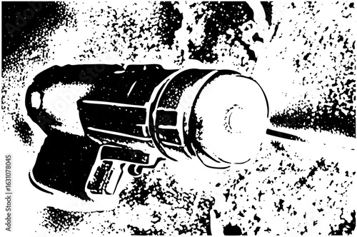 Vector Vintage ray gun with a futuristic .