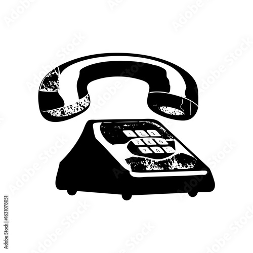 Vector Vintage telephone with keypad and handset