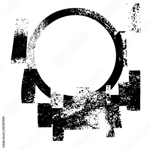 Vector Abstract female symbol with distressed texture.