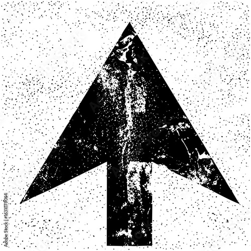 Vector Distressed upward arrow points to progress and direction.