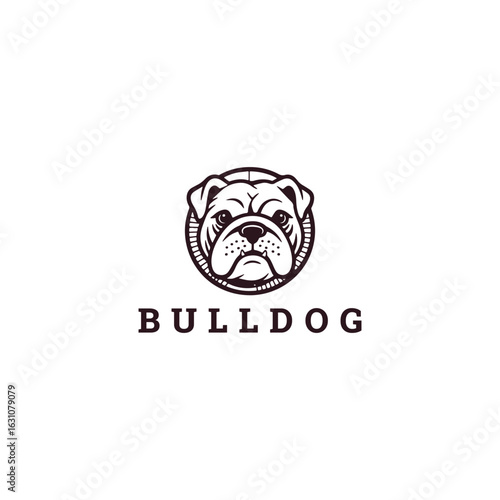 Bull dog logo vector icon illustration