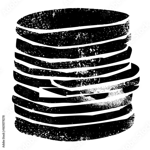 Vector Stacked discs with textured edges.