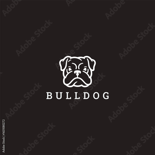 Bull dog logo vector icon illustration