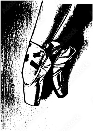 Vector Ballet shoes being tied by a hand a graceful .