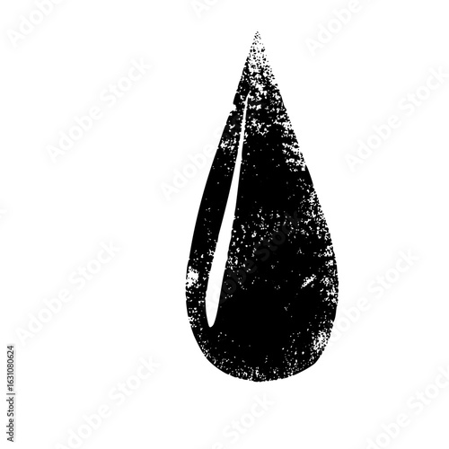 Vector Distressed teardrop silhouette .