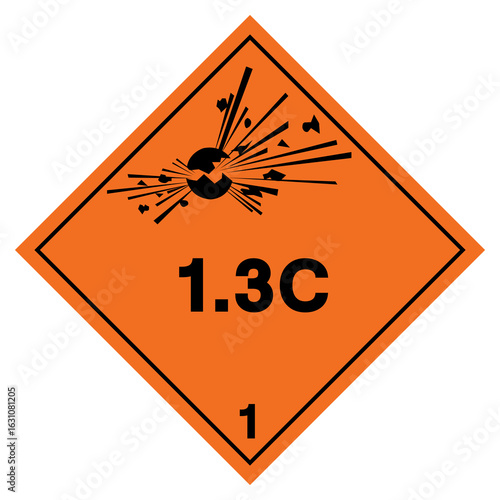 Classs 1 Explosives 1.3C Symbol Sign , Vector Illustration, Isolate On White Background Label.EPS10